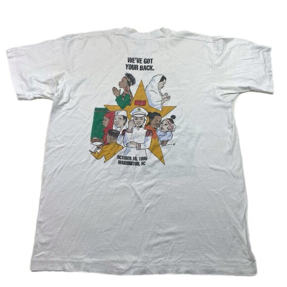 Vintage Million Man March Blackman T-Shirt Size XL Black Activism 1995 90s RARE - Picture 2 of 7